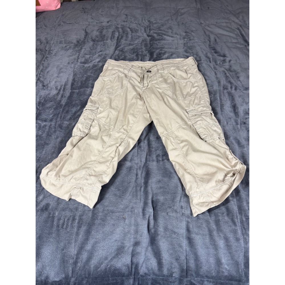 KÜHL Capri Pants Womens Drawstring‎ Roll Up Hiking Outdoor Khaki